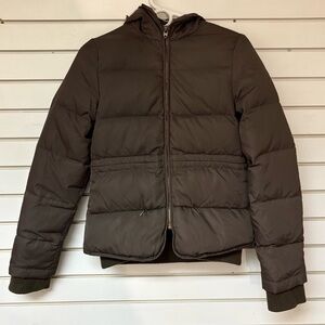Diesel Vintage Womens XS Duck Down Puffer Jacket Brown Cinch Crop Winter Y2K